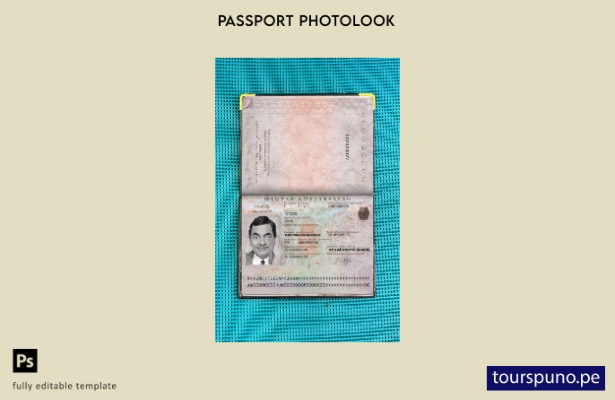 Plantilla de apariencia de foto de pasaporte de Hungría lista para imprimir